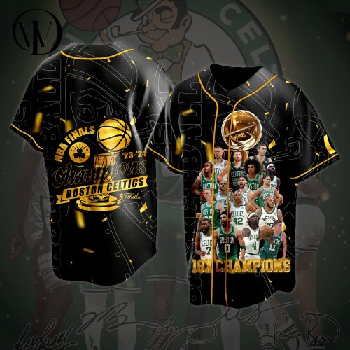 nba 18 times champions boston celtics baseball jersey