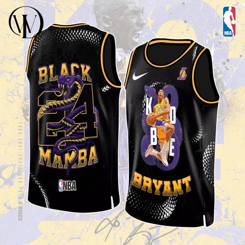 nba kobe bryant black mamba los angeles lakers basketball jersey