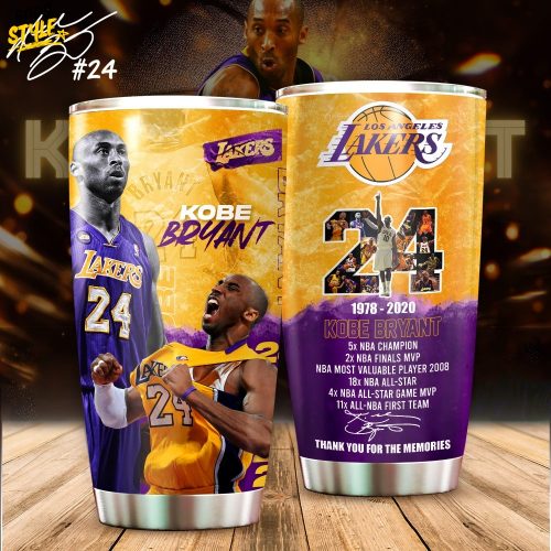 nba kobe bryant lakers stainless steel tumbler cup