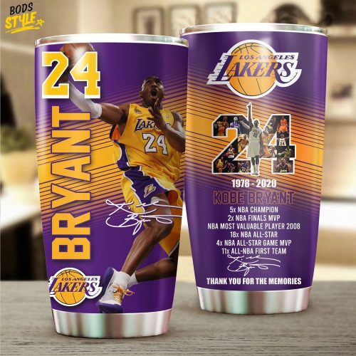 nba los angeles lakers kobe bryant stainless steel tumbler cup