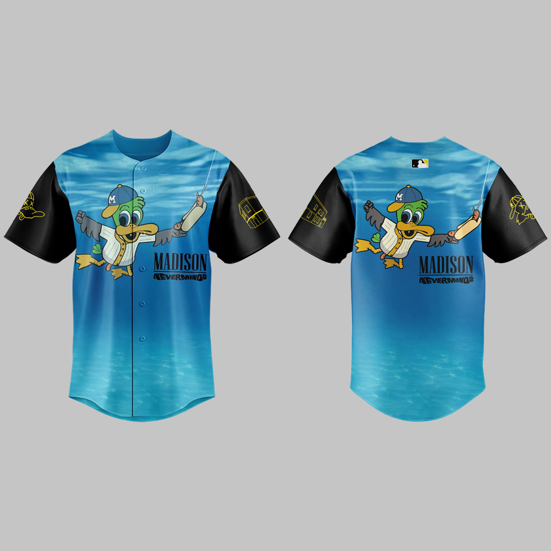 Madison Mallards Baseball Alternate "Neverminds" Baseball Jersey Madison Mallards Baseball Alternate "Neverminds" Baseball Jersey