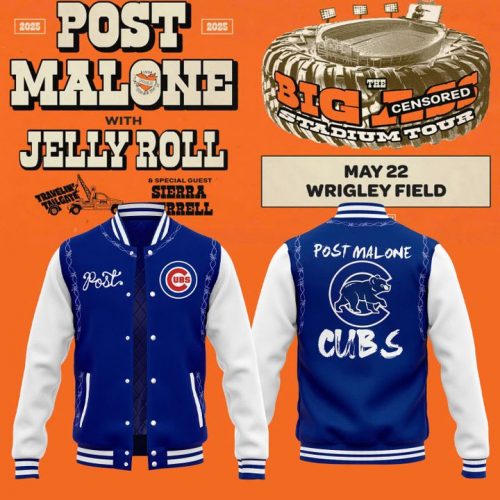 Chicago Cubs x 2025 Post Malone Wrigley Field Concert “The Big Ass Stadium Tour” Special Baseball Jacket