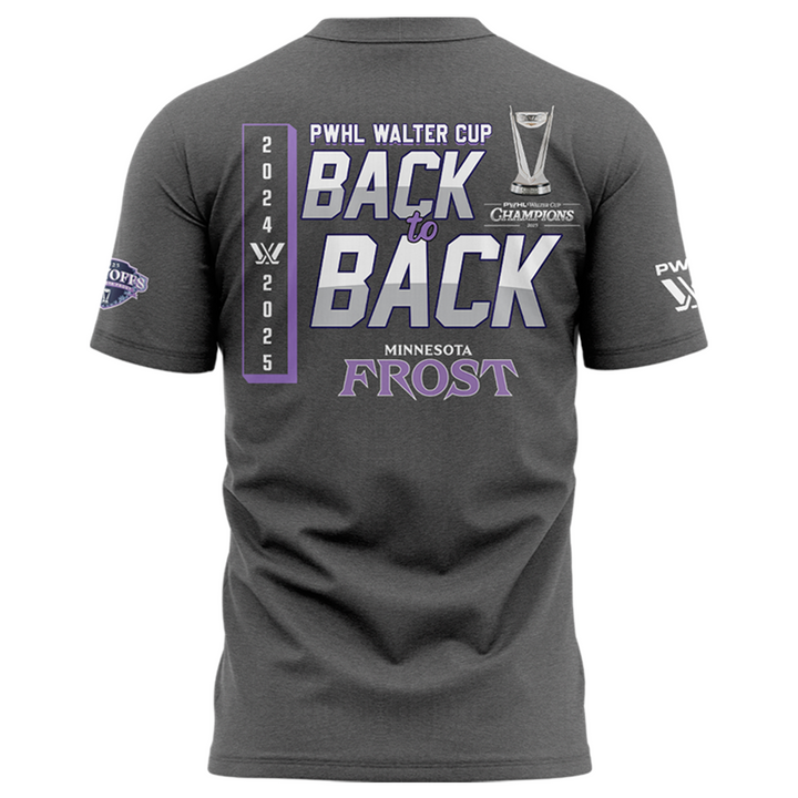 Minnesota Frost Back to Back Champions WALTER CUP 2025 Special Grey Tee Minnesota Frost Back to Back Champions WALTER CUP 2025 Special Grey Tee