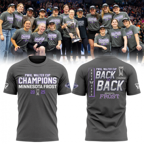 Minnesota Frost Back to Back Champions WALTER CUP 2025 Special Grey Tee