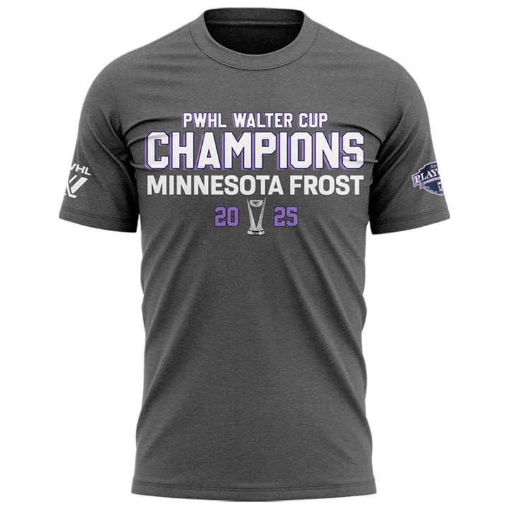 Minnesota Frost Back to Back Champions WALTER CUP 2025 Special Grey Tee Minnesota Frost Back to Back Champions WALTER CUP 2025 Special Grey Tee