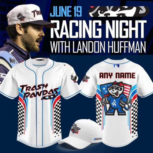 Rocket City Trash Pandas x Racing Night with Landon Huffman Personalized Baseball Jersey