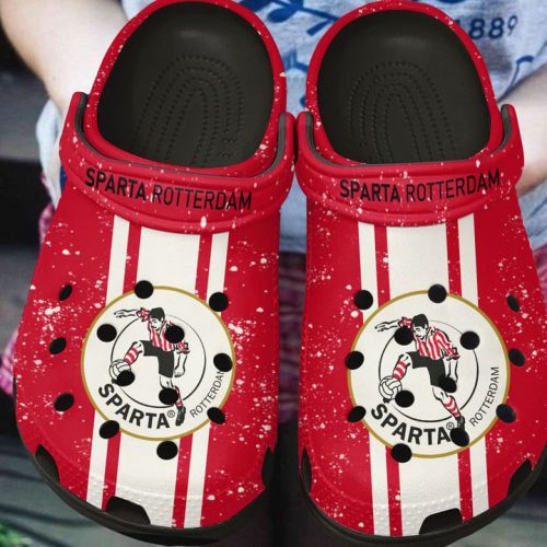Sparta Rotterdam Logo Black Crocs Clogs Shoes
