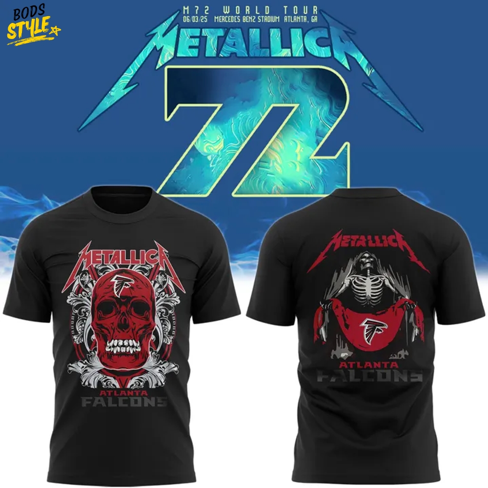 Atlanta Falcons Metallica M72 Tour at Mercedes-Benz Stadium Black Shirt Atlanta Falcons Metallica M72 Tour at Mercedes-Benz Stadium Black Shirt