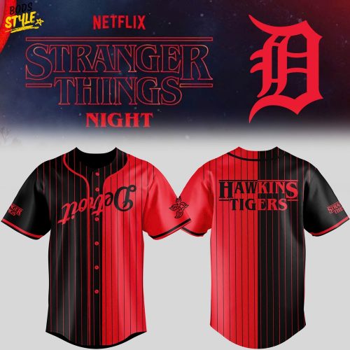 Detroit Tigers x Stranger Things Night Special Baseball Jersey