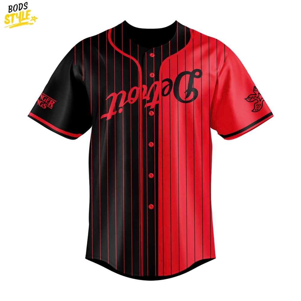 Detroit Tigers x Stranger Things Night Special Baseball Jersey Detroit Tigers x Stranger Things Night Special Baseball Jersey