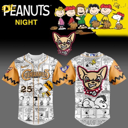 El Paso Chihuahuas 75th Anniversary of Peanuts Special Baseball Jersey