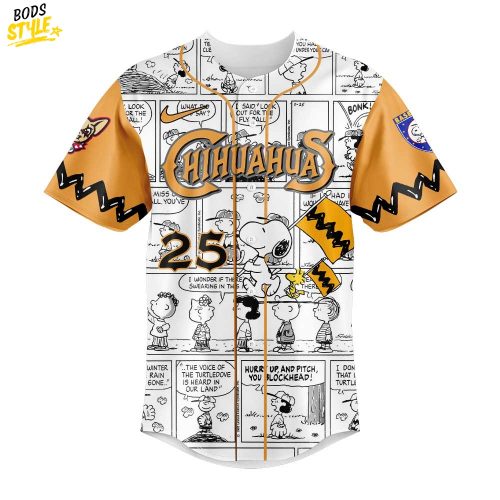 El Paso Chihuahuas 75th Anniversary of Peanuts Special Baseball Jersey