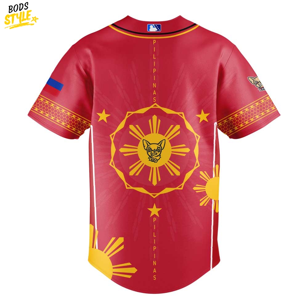 El Paso Chihuahuas Filipino Heritage Night Special Baseball Jersey El Paso Chihuahuas Filipino Heritage Night Special Baseball Jersey