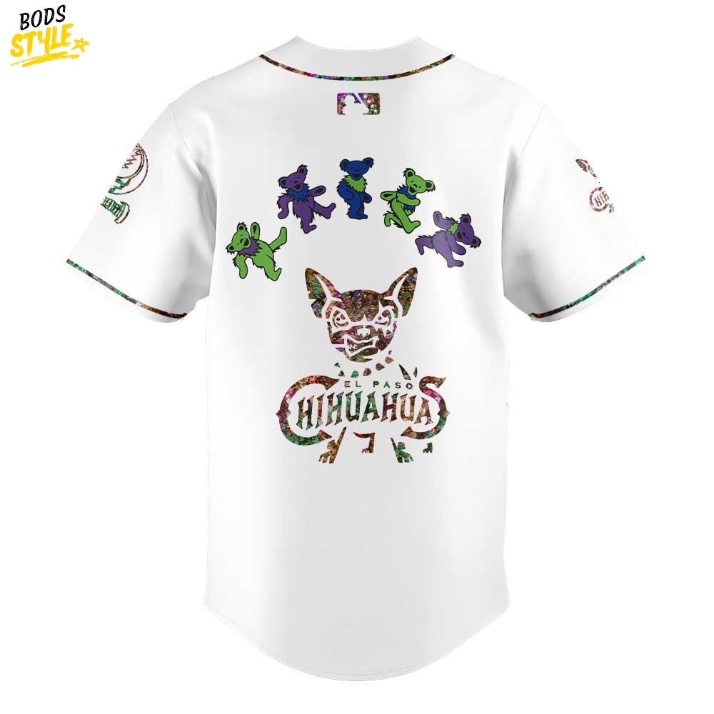 El Paso Chihuahuas Grateful Dead Night Special Baseball Jersey El Paso Chihuahuas Grateful Dead Night Special Baseball Jersey