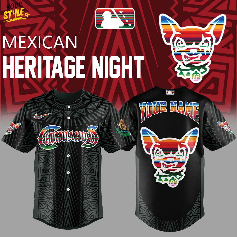 El Paso Chihuahuas Mexican Heritage Night Special Baseball Jersey El Paso Chihuahuas Mexican Heritage Night Special Baseball Jersey