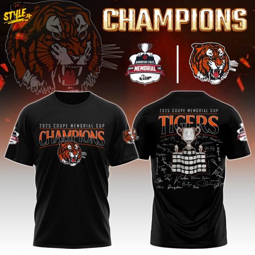 Medicine Hat Tigers Champions Memorial Cup 2025 Shirt