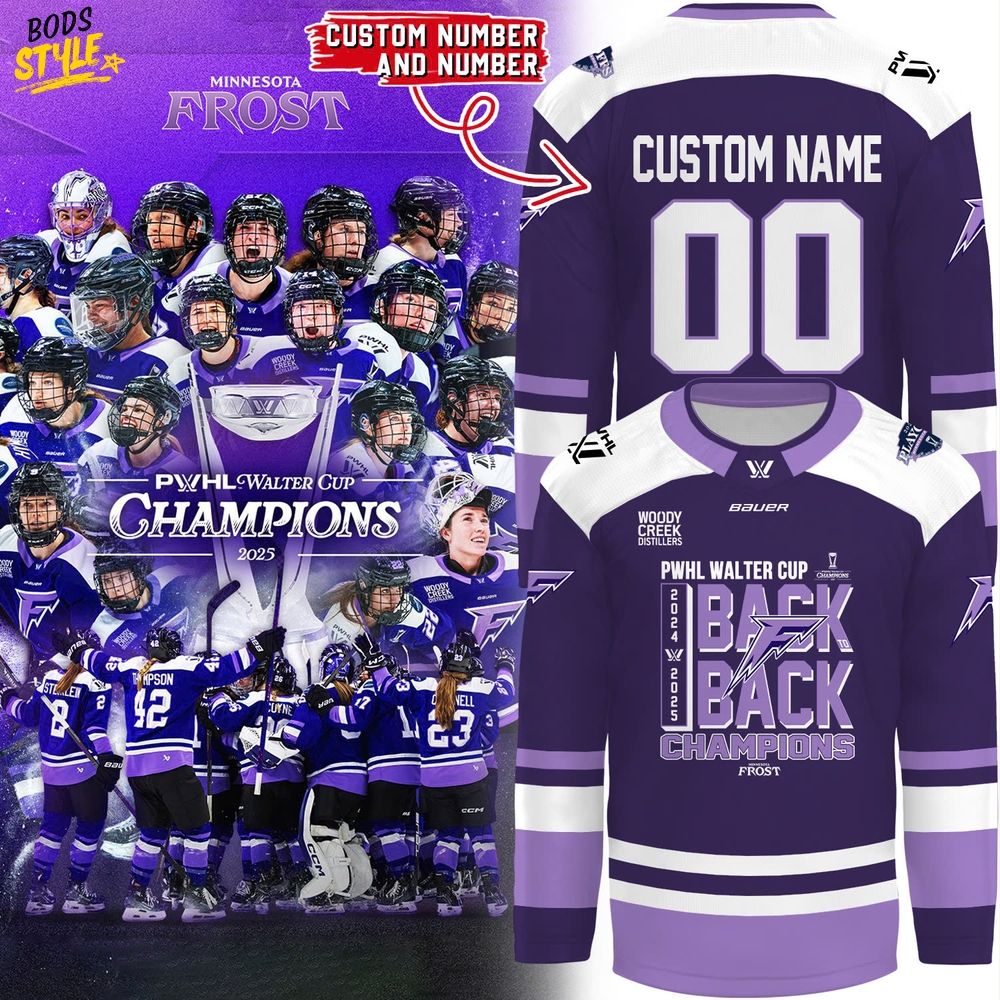 Minnesota Frost New Stadium Back To Back Champions 2025 Hockey Jersey Minnesota Frost New Stadium Back To Back Champions 2025 Hockey Jersey