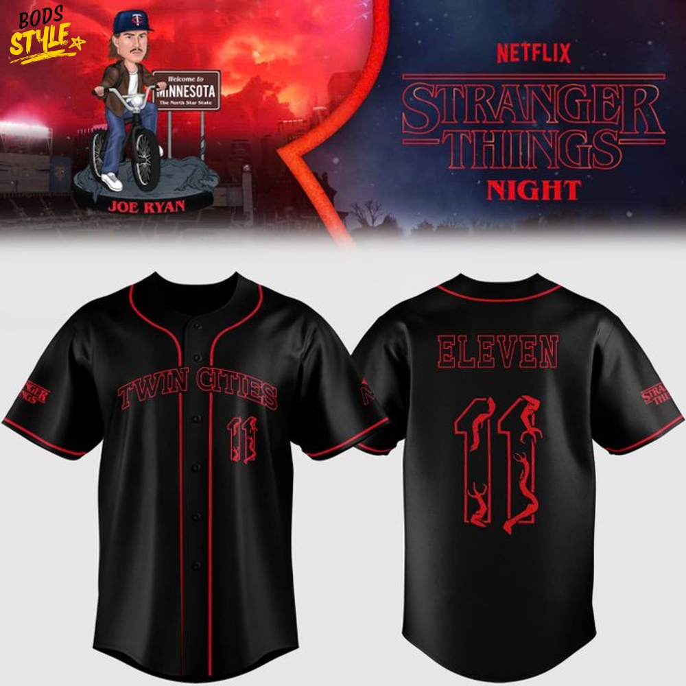 Minnesota Twins x Stranger Things Night Special Baseball Jersey Minnesota Twins x Stranger Things Night Special Baseball Jersey