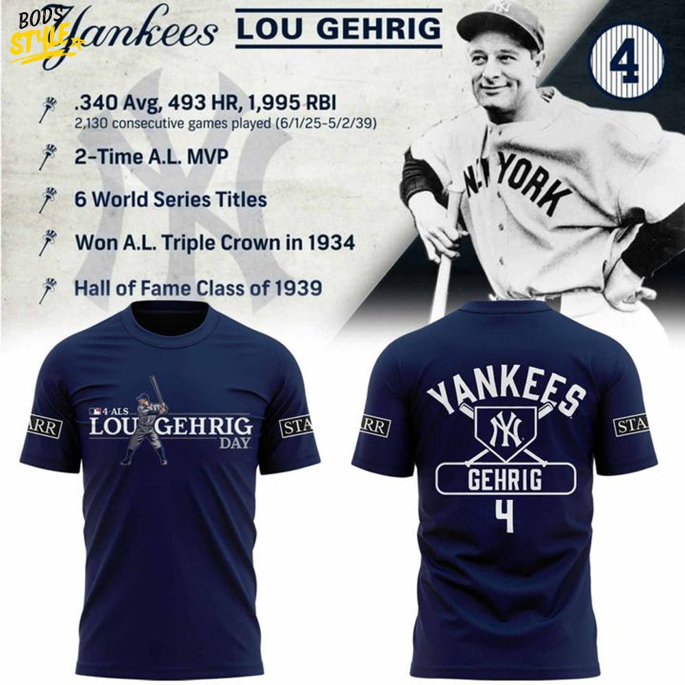 New York Yankees x 2025 Lou Gehrig Day Special Tee New York Yankees x 2025 Lou Gehrig Day Special Tee