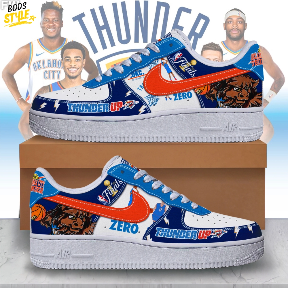 Oklahoma City Thunder NBA "Thunder Up" Limited Edition Air Force 1 Sneaker Oklahoma City Thunder NBA "Thunder Up" Limited Edition Air Force 1 Sneaker
