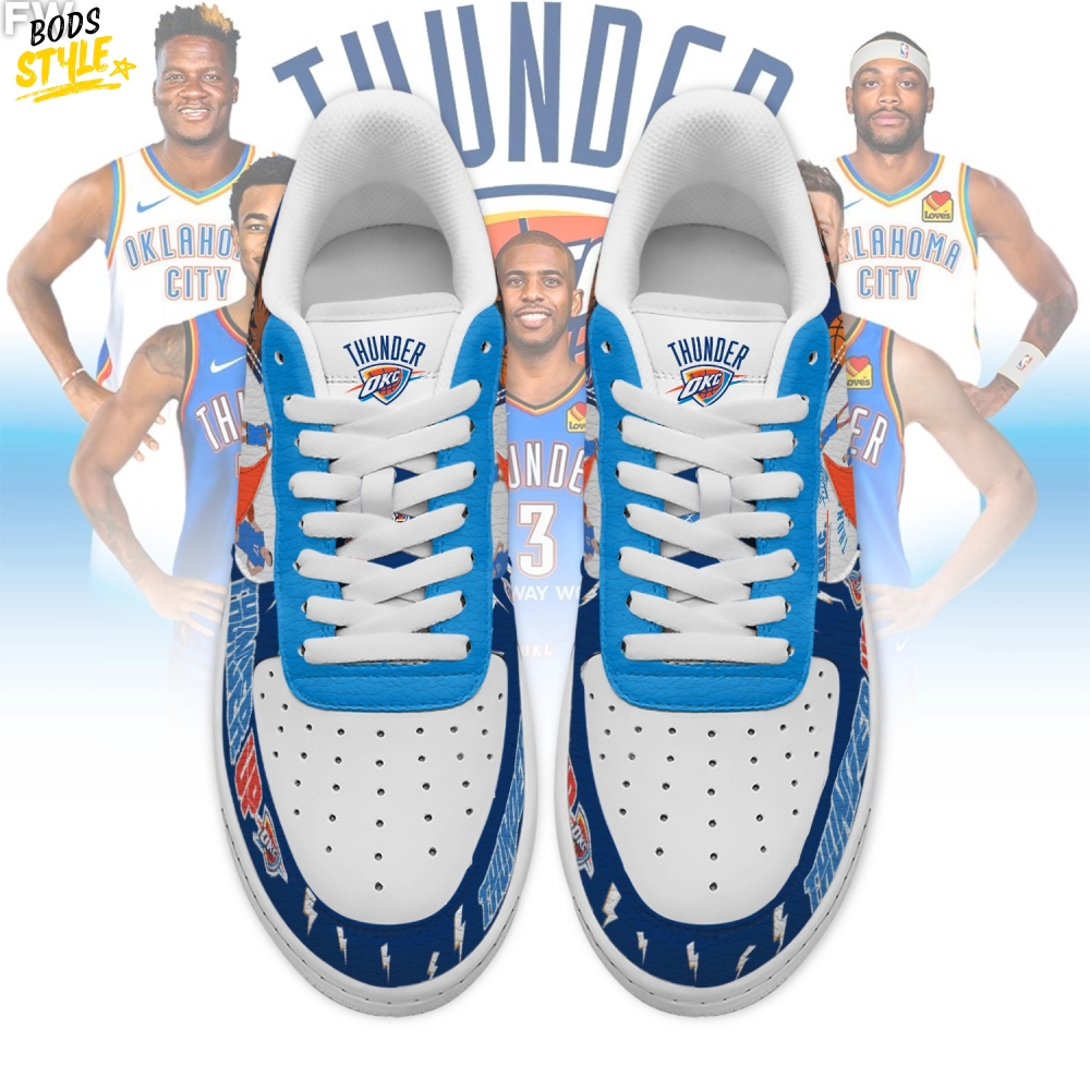 Oklahoma City Thunder NBA "Thunder Up" Limited Edition Air Force 1 Sneaker Oklahoma City Thunder NBA "Thunder Up" Limited Edition Air Force 1 Sneaker