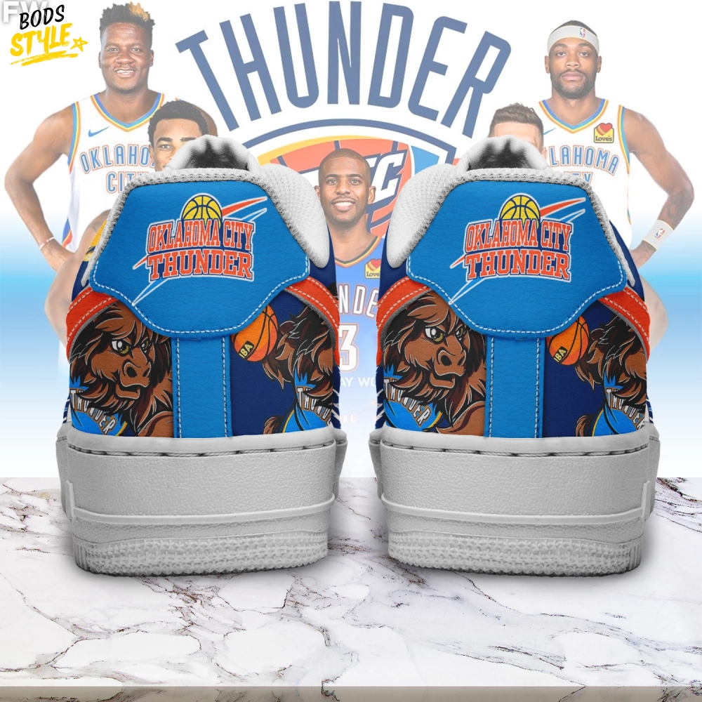 Oklahoma City Thunder NBA "Thunder Up" Limited Edition Air Force 1 Sneaker Oklahoma City Thunder NBA "Thunder Up" Limited Edition Air Force 1 Sneaker