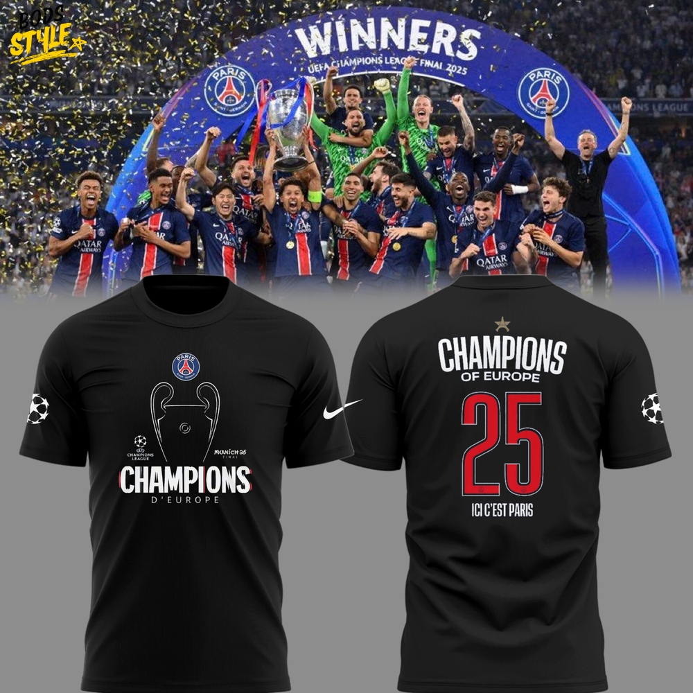 Paris Saint Germain Champions of Europe 2025 Special Tee Paris Saint Germain Champions of Europe 2025 Special Tee