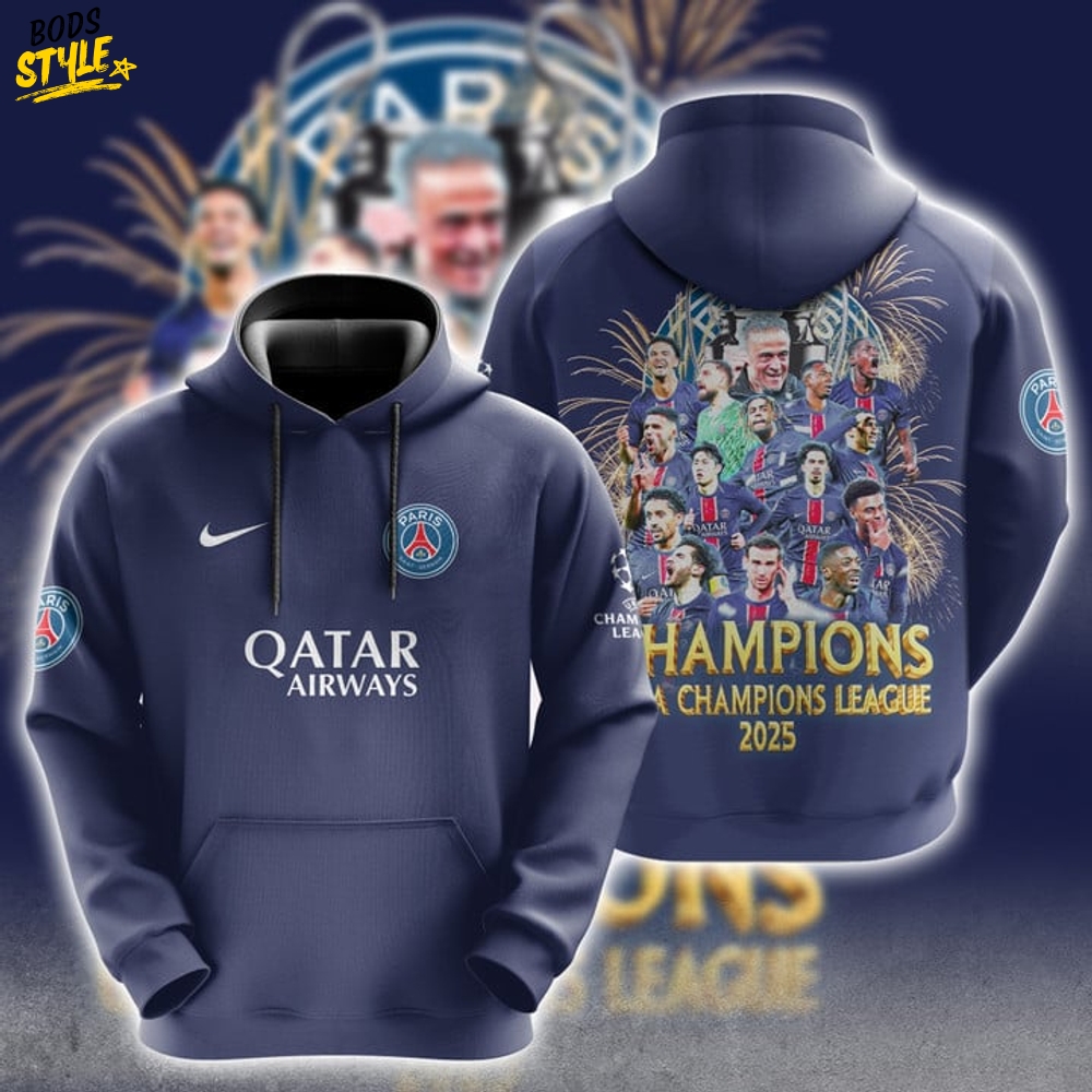 Paris Saint-Germain 2025 Champions UEFA Champions League Hoodie Paris Saint-Germain 2025 Champions UEFA Champions League Hoodie