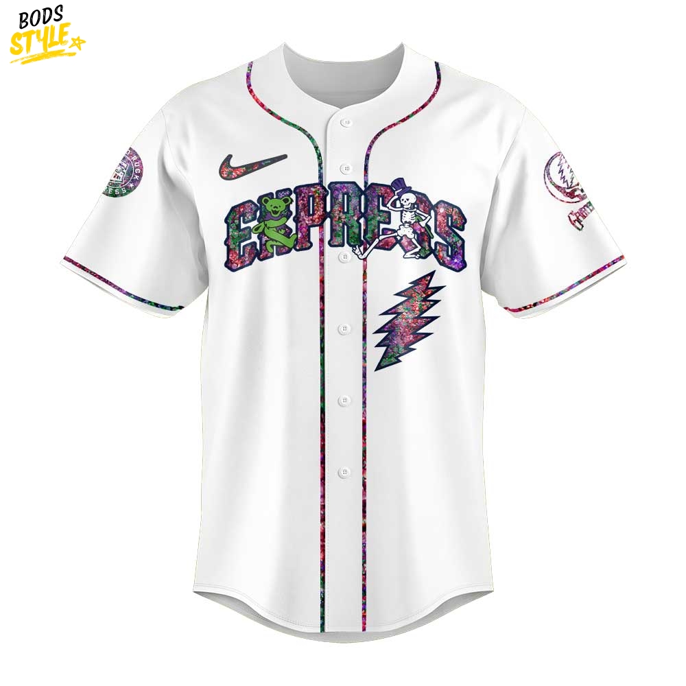 Round Rock Express Grateful Dead Night Special Baseball Jersey Round Rock Express Grateful Dead Night Special Baseball Jersey