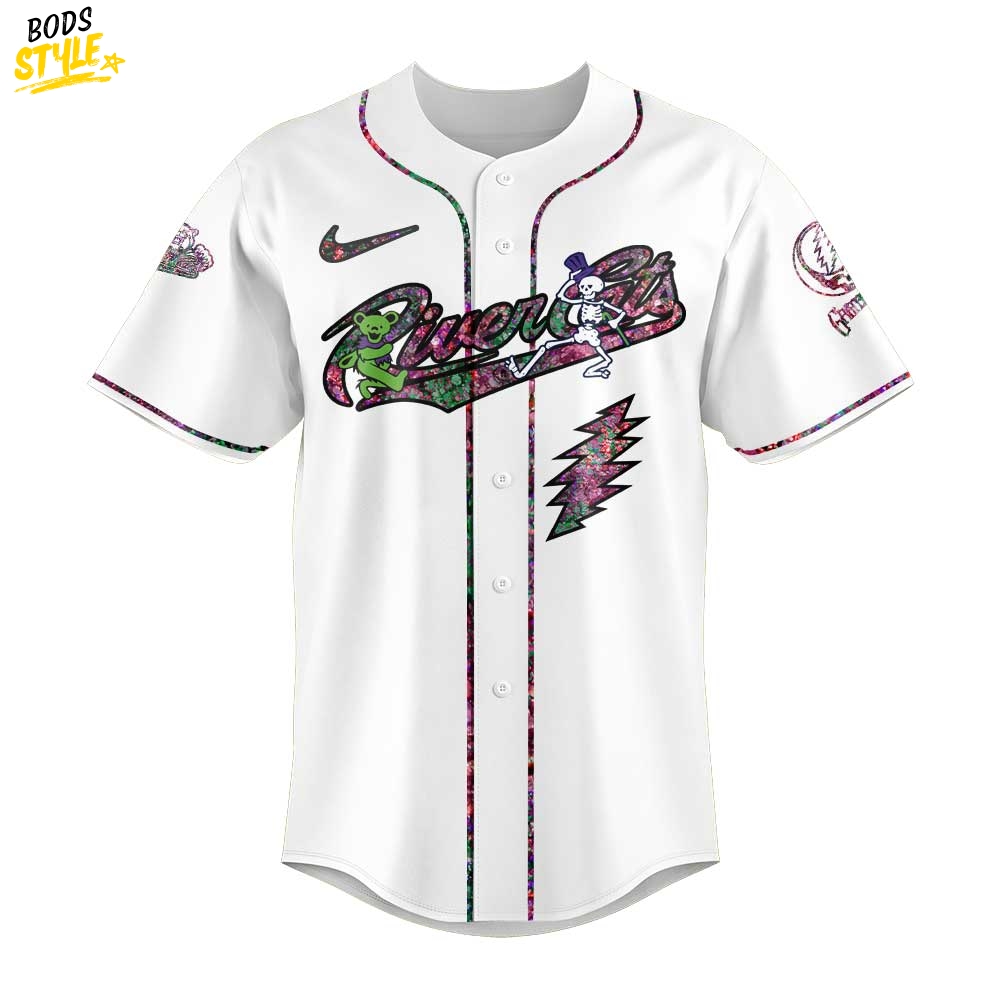 Sacramento River Cats Grateful Dead Night Special Baseball Jersey Sacramento River Cats Grateful Dead Night Special Baseball Jersey