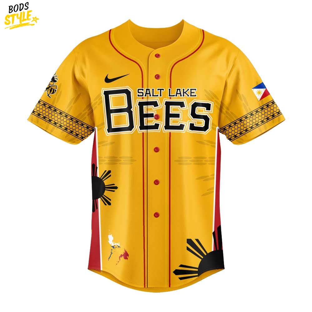 Salt Lake Bees Filipino Heritage Night Special Baseball Jersey Salt Lake Bees Filipino Heritage Night Special Baseball Jersey