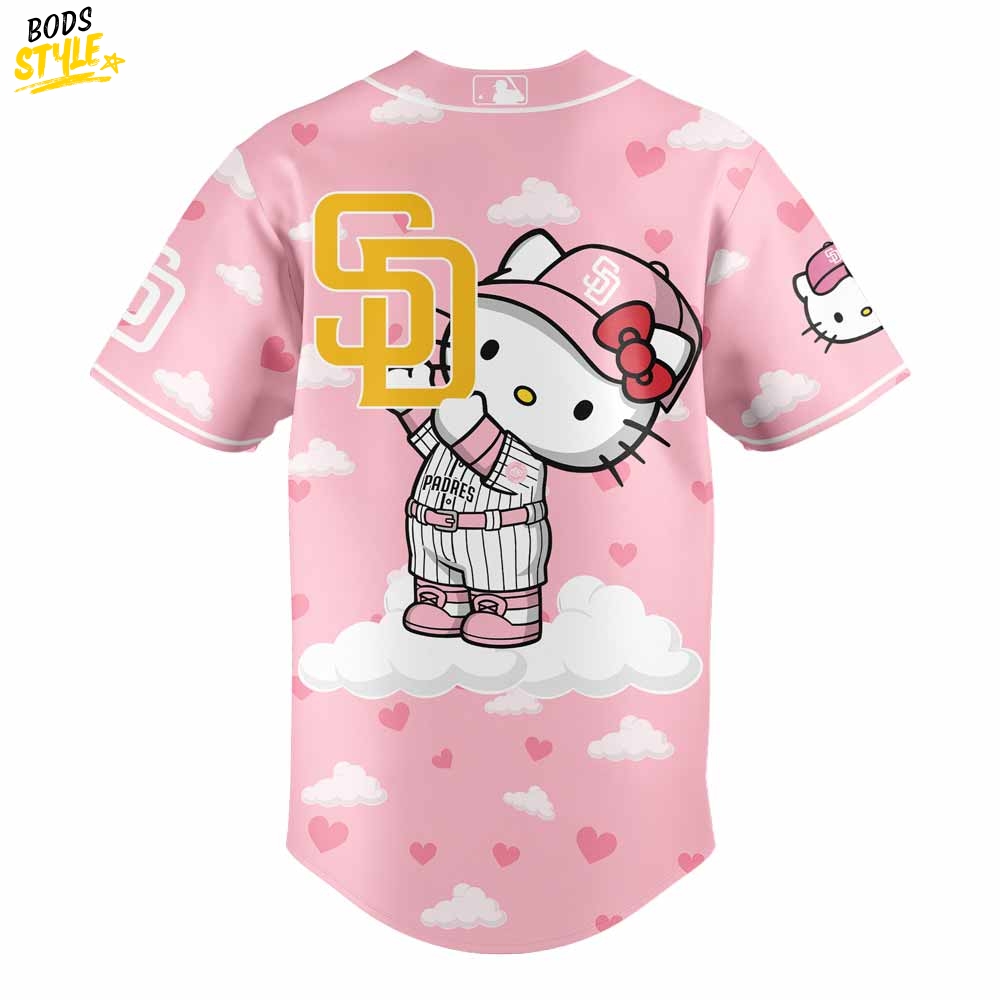 San Diego Padres x Hello Kitty Night Plush Pink Baseball Jersey San Diego Padres x Hello Kitty Night Plush Pink Baseball Jersey