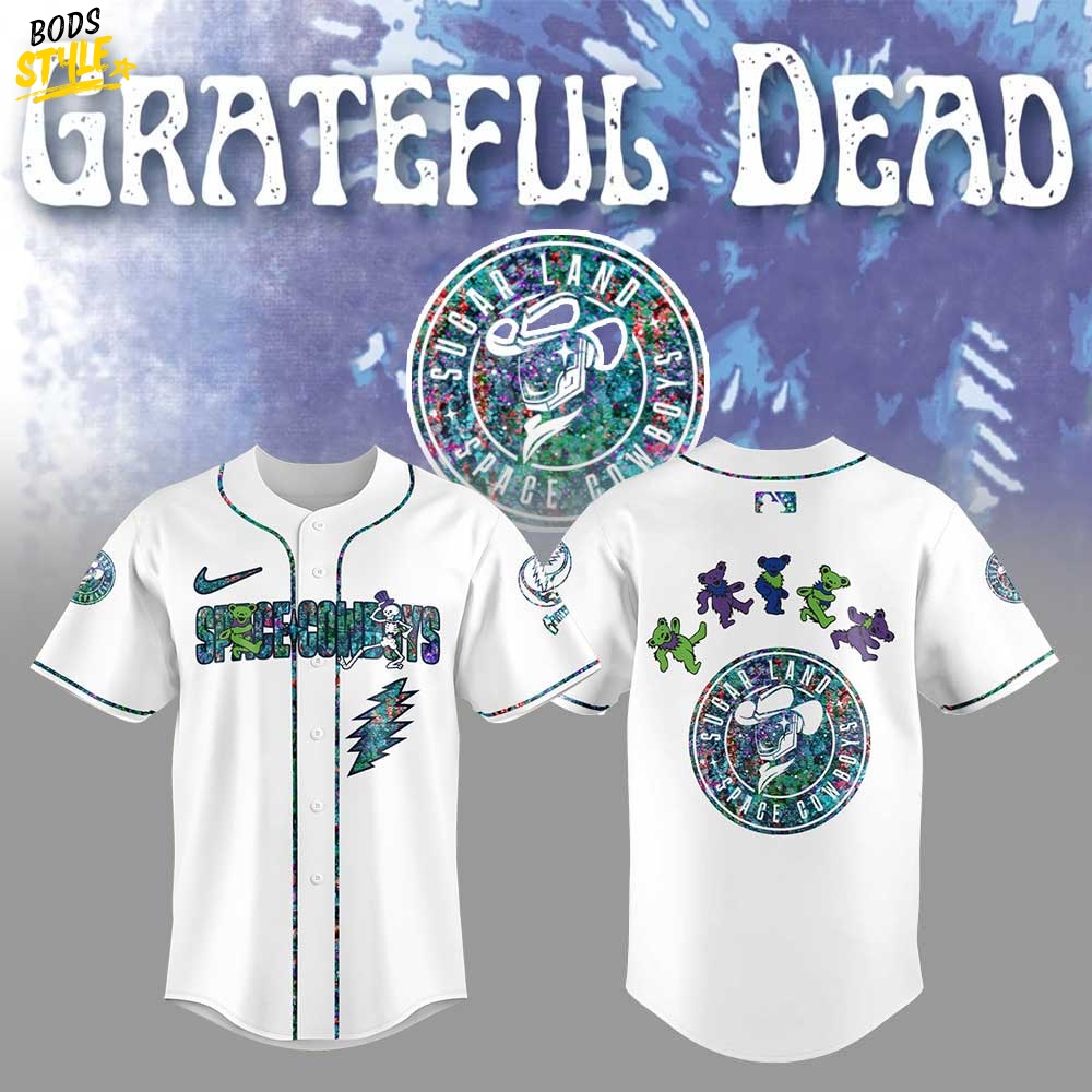Sugar Land Space Cowboys Grateful Dead Night Special Baseball Jersey Sugar Land Space Cowboys Grateful Dead Night Special Baseball Jersey