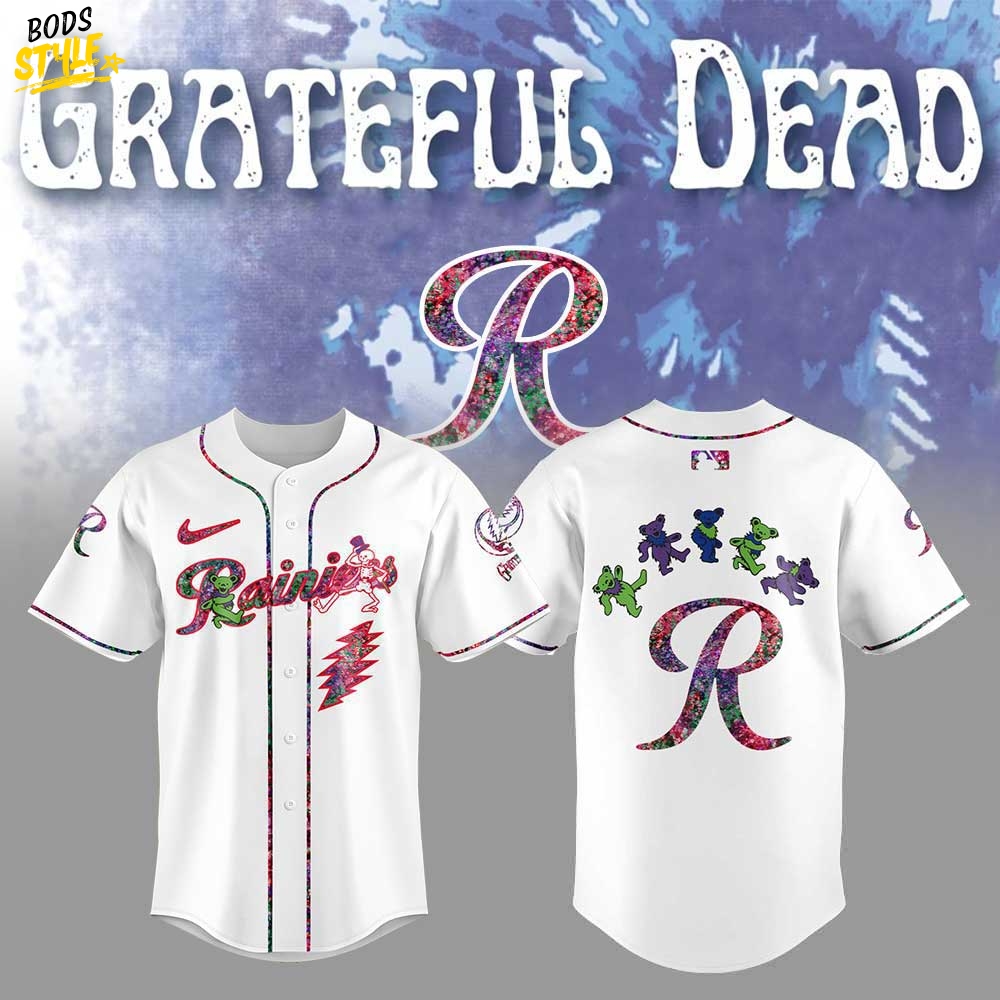 Tacoma Rainiers Grateful Dead Night Special Baseball Jersey Tacoma Rainiers Grateful Dead Night Special Baseball Jersey