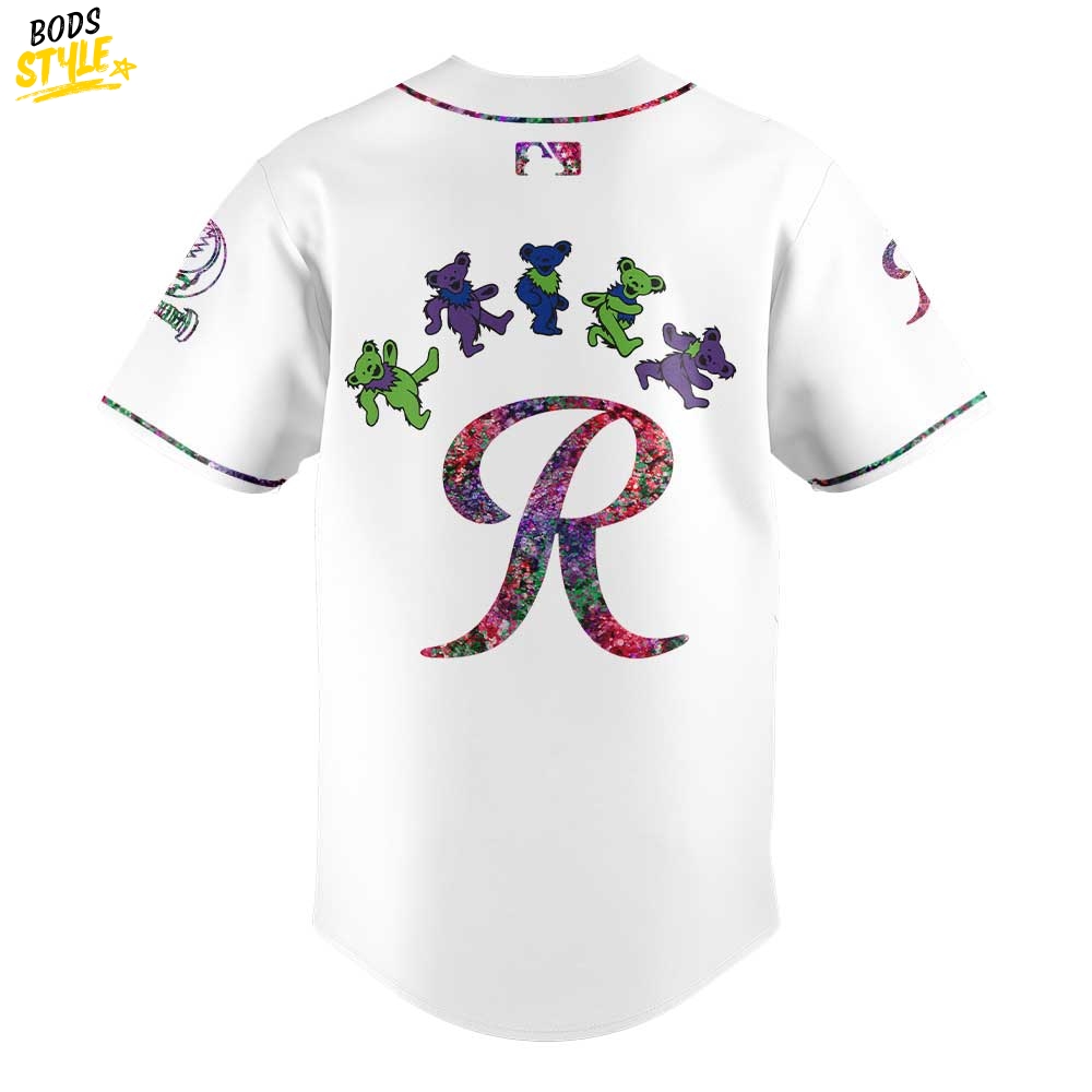 Tacoma Rainiers Grateful Dead Night Special Baseball Jersey Tacoma Rainiers Grateful Dead Night Special Baseball Jersey