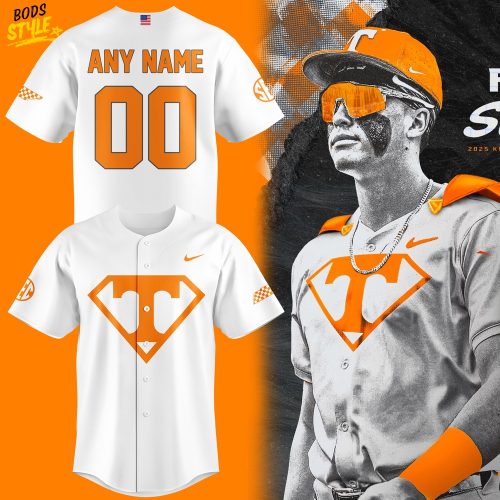 Tennessee Volunteers Baseball Superman Design Personalized Baseball Jersey