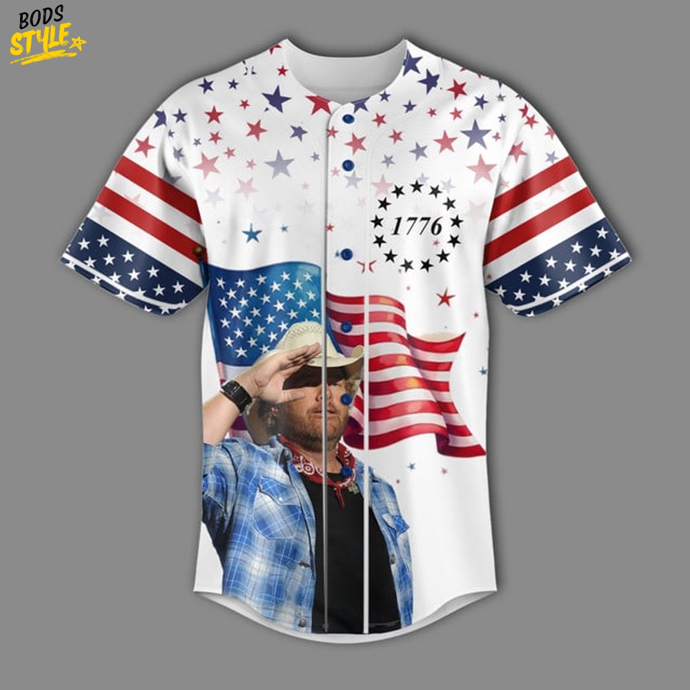 Toby Keith Happy 4th of July 2025 Baseball Jersey Toby Keith Happy 4th of July 2025 Baseball Jersey