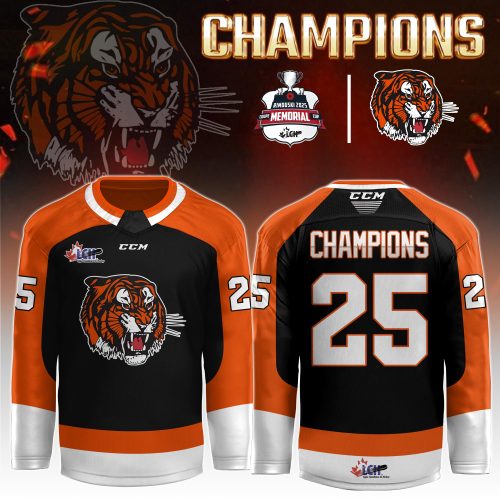 Medicine Hat Tigers Champions Memorial Cup 2025 Hockey Jersey