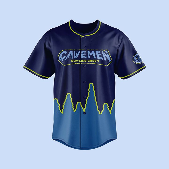 Bowling Green Hot Rods x Cavemen Special New Baseball Jersey Bowling Green Hot Rods x Cavemen Special New Baseball Jersey
